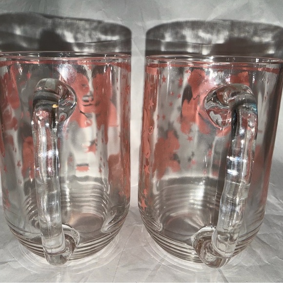 Vintage Hazel-Atlas Dancing Pink Elephant Beer Handled Mug Glass MCM Set Of 2 - Picture 8 of 15